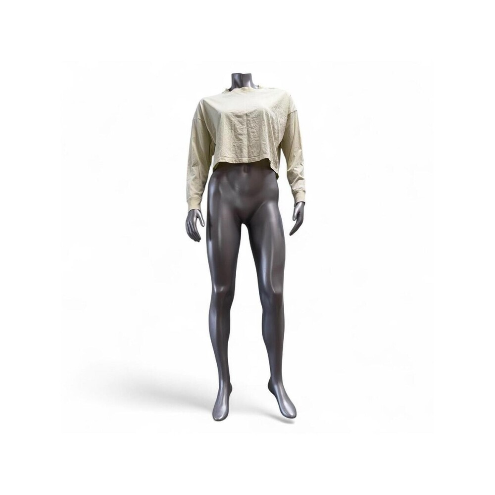 Calvin Klein Performance Light Yellow Cropped Long Sleeve Tee (Size S)
